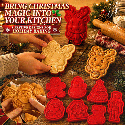 Christmas Cookie Mold – 3D Embossed Holiday Baking Press