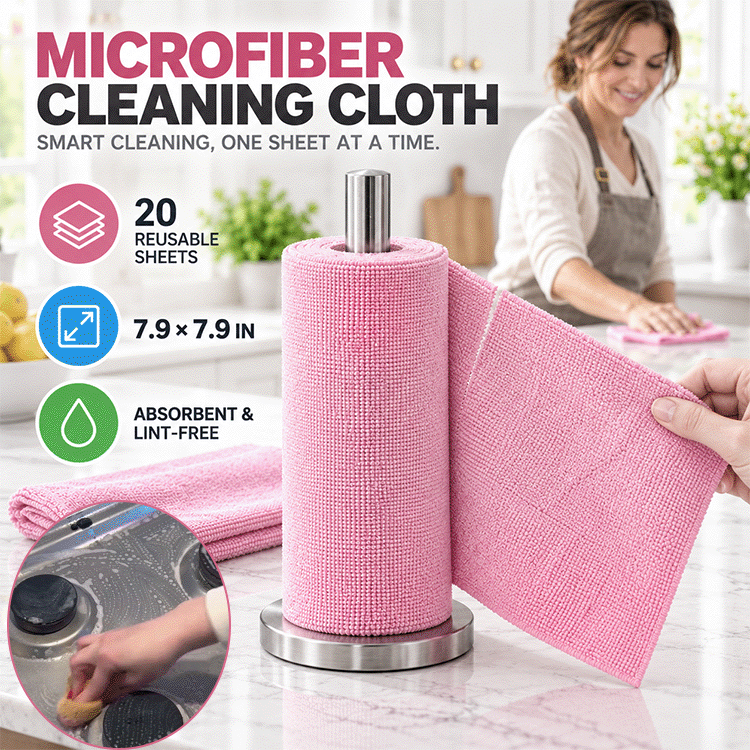 Reusable Microfiber Cleaning Cloth Roll