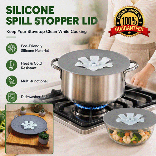 Silicone Spill Stopper Lid Set – Universal Anti-Boil Over, Steam Vent & Splatter Guard for Pots and Pans