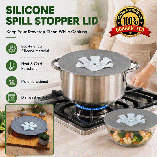 Silicone Spill Stopper Lid Set – Universal Anti-Boil Over, Steam Vent & Splatter Guard for Pots and Pans
