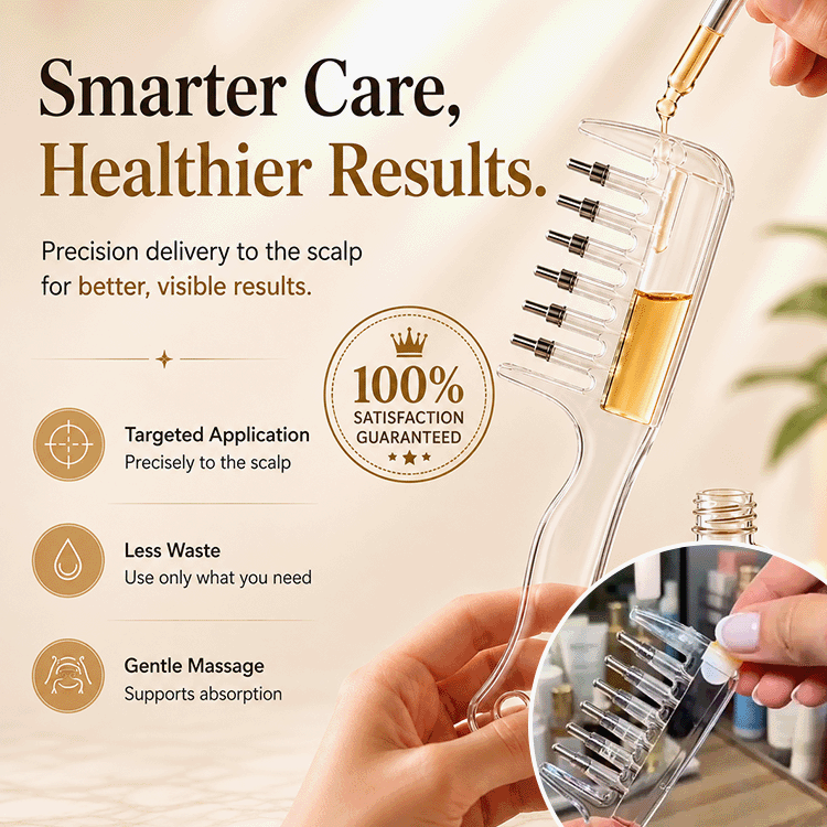 Scalp Care Massage Applicator Comb – Oil & Serum Root Applicator