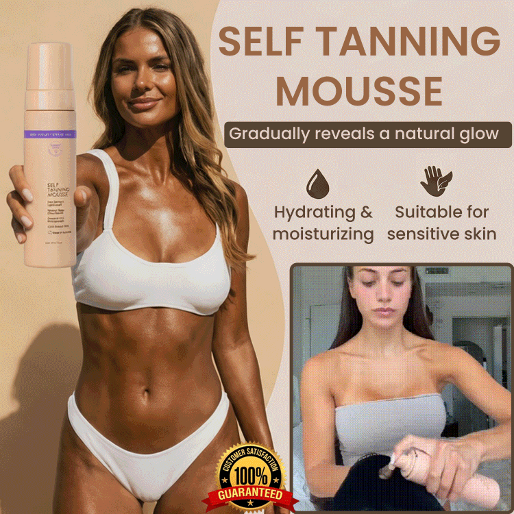 🥥 Instant Bronzing Self Tanner Mousse | Hydrating Sunless Tan for Face & Body | Streak-Free Natural Glow