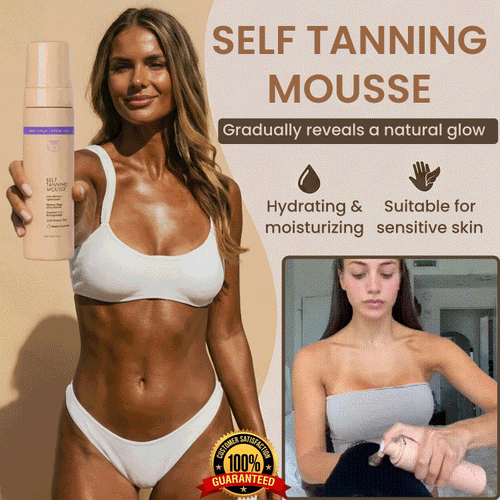 🥥 Instant Bronzing Self Tanner Mousse | Hydrating Sunless Tan for Face & Body | Streak-Free Natural Glow