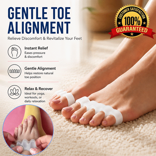 1 Pair Medical-Grade Silicone 5-Toe Separators for Bunion Relief