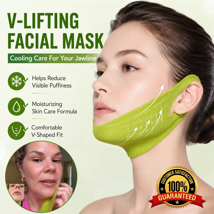 Collagen V-Line Lifting Facial Mask with Ear Hooks – Hydrating Jawline Chin Slimming Sheet Mask