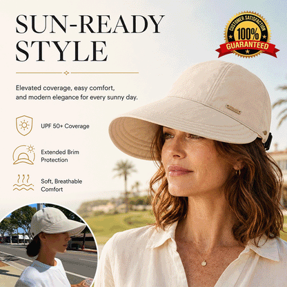 Women's UPF 50+ Foldable Mesh Sun Hat with Extended Wide Brim