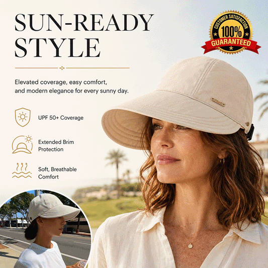 Women's UPF 50+ Foldable Mesh Sun Hat with Extended Wide Brim