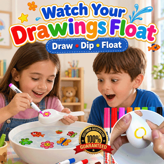 Magic Floating Water Drawing Pens – 8 Color Reusable Floating Whiteboard Markers for Kids STEM Art & Water Science Fun