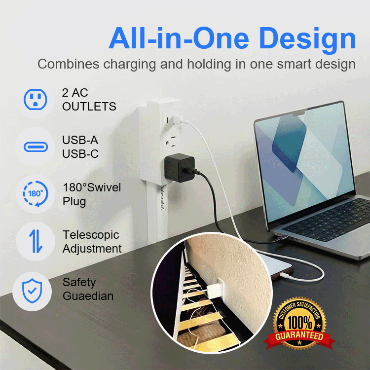 FlexOutlet™ Space-Saving Outlet Extender – No More Blocked Plugs, Rotates 180° + USB Charging