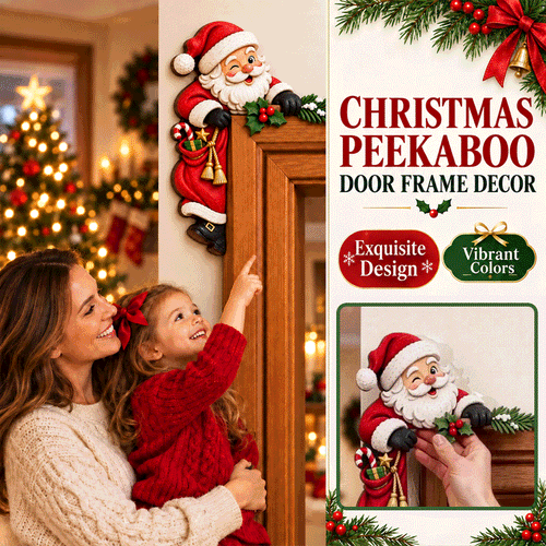 Peekaboo Christmas Corner Decor – 8 Festive Door Frame Characters