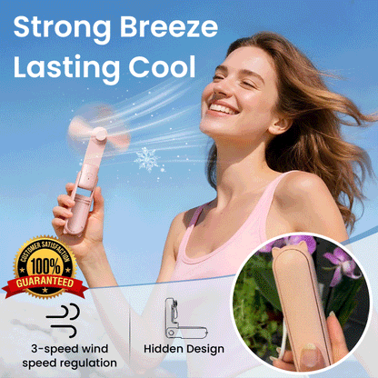 2-in-1 Portable Handheld Fan & Power Bank – USB Rechargeable Personal Cooling Fan with Up to 12H Battery Life