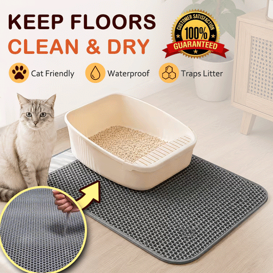 🐾 Large Double-Layer Honeycomb Cat Litter Mat – Waterproof EVA Litter Trapping Mat for Cleaner Floors