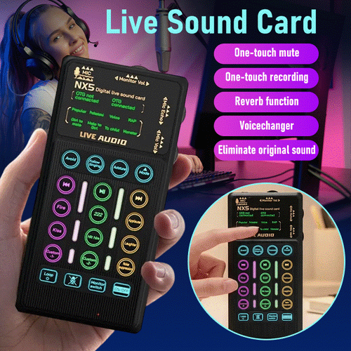 🎤 VoxiLive™ Portable Voice Changer Sound Card Kit – Stream, Sing & Sound Like Anyone