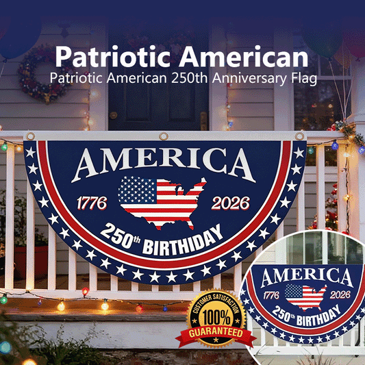 🇺🇸 1776–2026 American 250th Anniversary Patriotic Half-Round Bunting Flag
