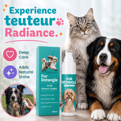 Pet Fur Detangling Spray – No-Rinse Anti-Static Coat Smoother for Dogs & Cats