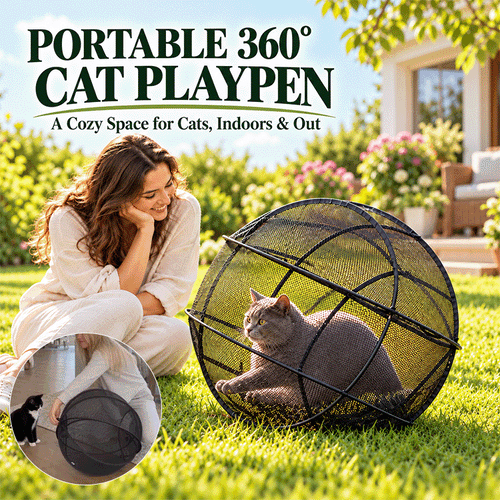 Portable 360° Cat Playpen