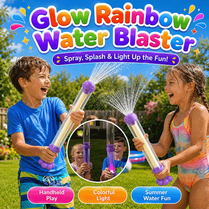 LED Rainbow Water Blaster – Light-Up Firework Water Cannon for Kids, Pool, Beach & Backyard Summer Fun