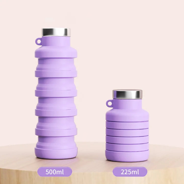 Collapsible Silicone Water Bottle – Leakproof Foldable Travel & Sports Hydration Bottle