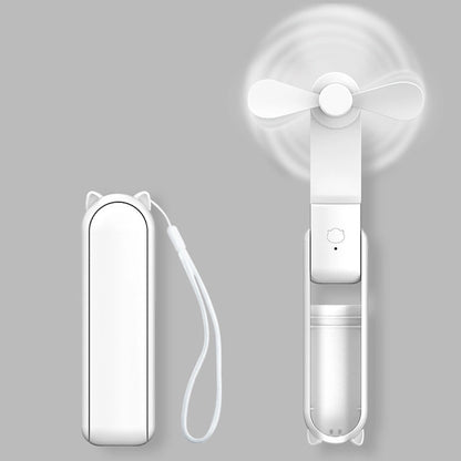2-in-1 Portable Handheld Fan & Power Bank – USB Rechargeable Personal Cooling Fan with Up to 12H Battery Life