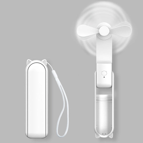 2-in-1 Portable Handheld Fan & Power Bank – USB Rechargeable Personal Cooling Fan with Up to 12H Battery Life