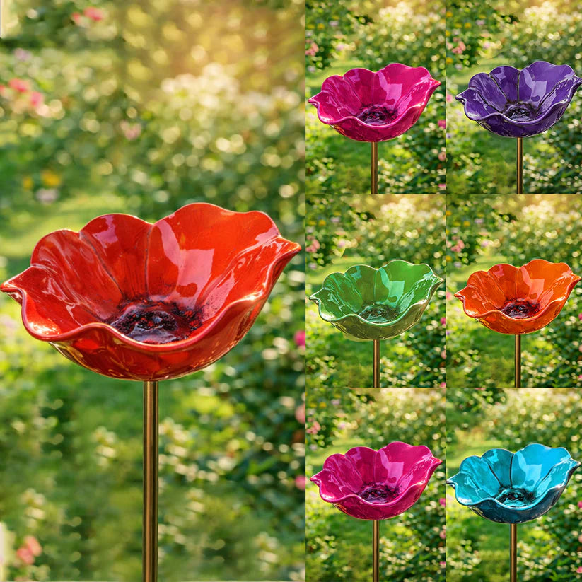 🎁Mother’s Day Gift 🐦 Handmade Metal Flower Garden Stake Bird Bath