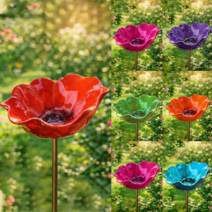 🎁Mother’s Day Gift 🐦 Handmade Metal Flower Garden Stake Bird Bath
