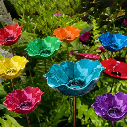 🎁Mother’s Day Gift 🐦 Handmade Metal Flower Garden Stake Bird Bath