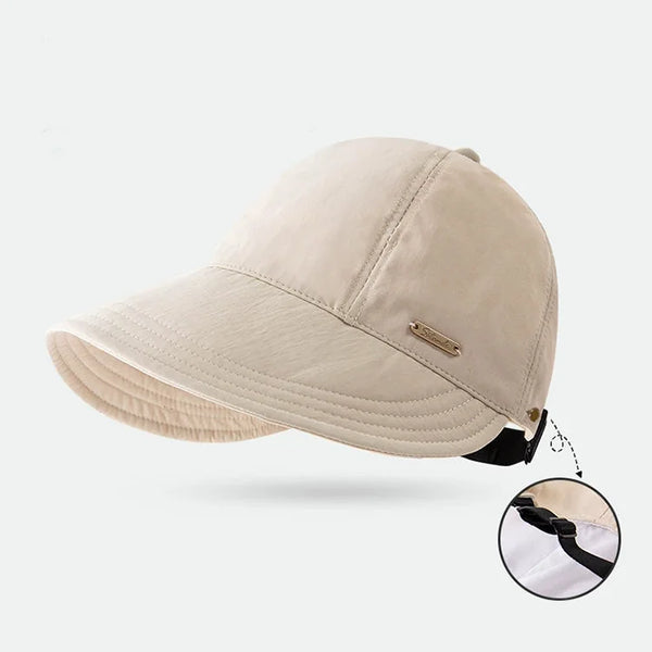 Women's UPF 50+ Foldable Mesh Sun Hat with Extended Wide Brim