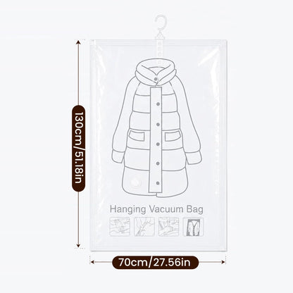 Reusable Hanging Vacuum Storage Bags for Clothes, Puffer Jackets & Winter Coats – Space Saving Closet Organizer