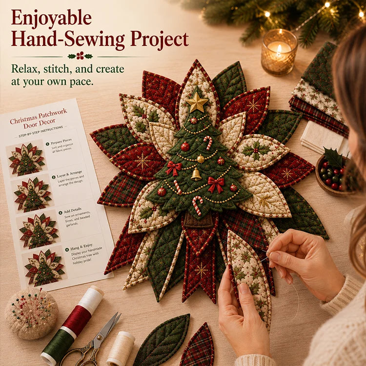DIY Christmas Quilted Door Hanger Sewing Kit – 3D Holiday Decor
