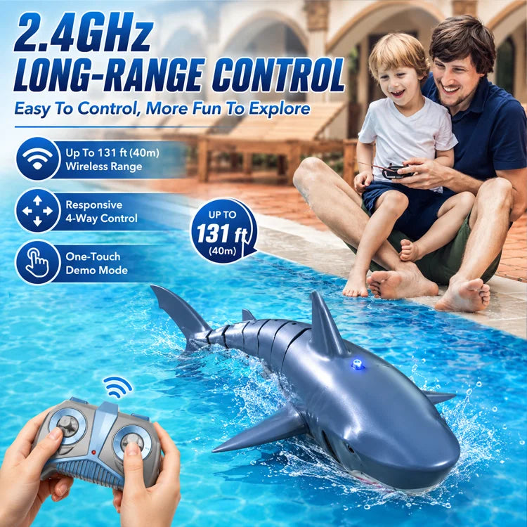 Realistic RC Shark Toy – Rechargeable Remote Control Swimming Shark for Pool, Bathtub & Water Play