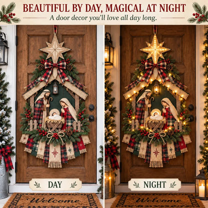 DIY Lighted Christmas Nativity Door Hanging Kit