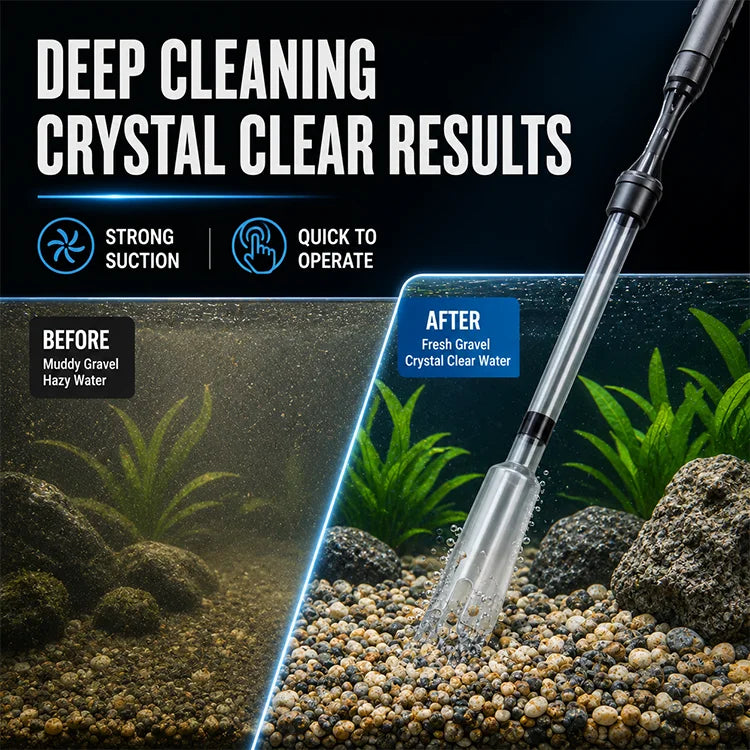 Electric Aquarium Gravel Cleaner – 4-in-1 Water Changer & Fish Tank Vacuum