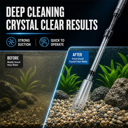 Electric Aquarium Gravel Cleaner – 4-in-1 Water Changer & Fish Tank Vacuum