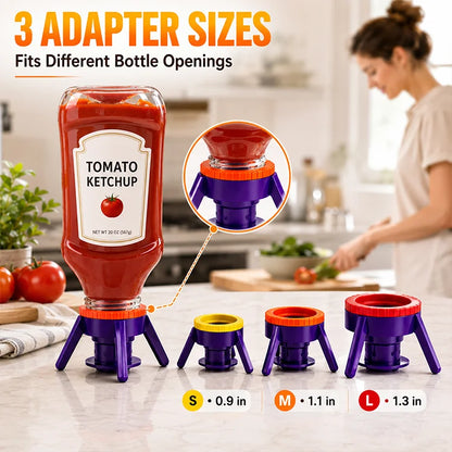 💧 Every Last Drop Bottle Saver Stand Kit – Universal No-Waste Inverted Bottle Holder with 3 Adapters