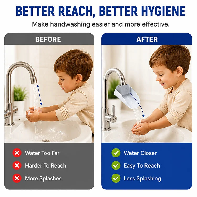 Universal Kids Faucet Extender – BPA-Free Sink Water Extension for Toddlers, Easy Hand Washing & Less Splashing