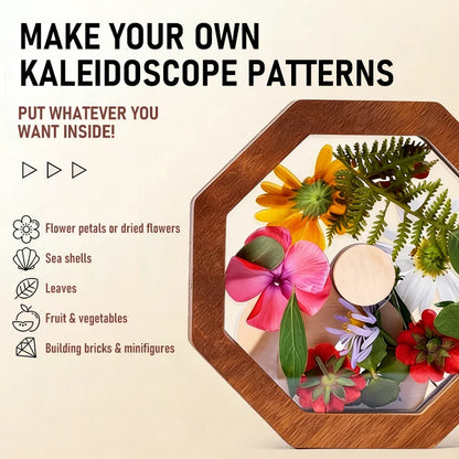 🌈 Wooden DIY Kaleidoscope Kit – Create Magic with Every Turn