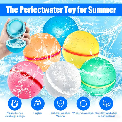 💦 SnapSplash - Magnetic Reusable Silicone Water Balloons • 1-Second Fill • Self-Sealing • Eco-Friendly • Safe for Kids
