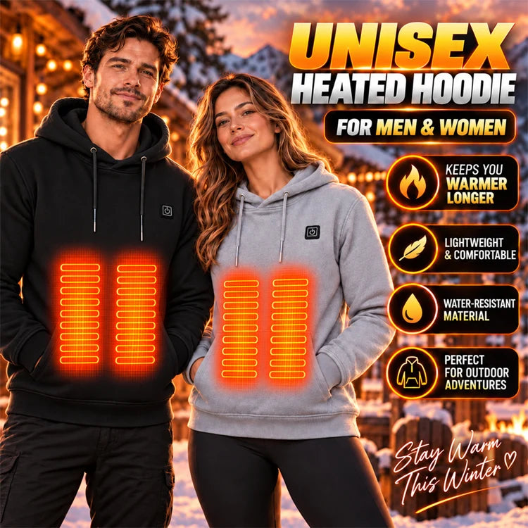 5-Zone Heated Pullover Hoodie – 3 Heat Levels USB Powered