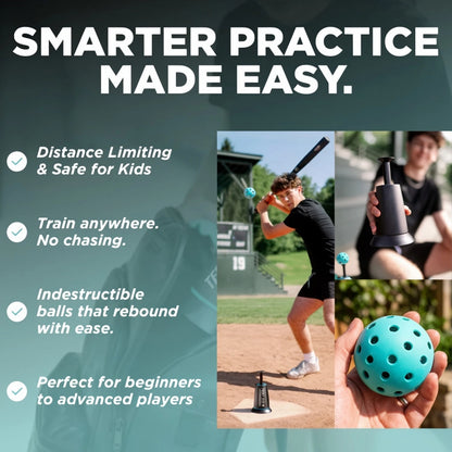 Automatic Batting Tee Popper with 3 Training Balls – Baseball & Softball Solo Hitting Trainer
