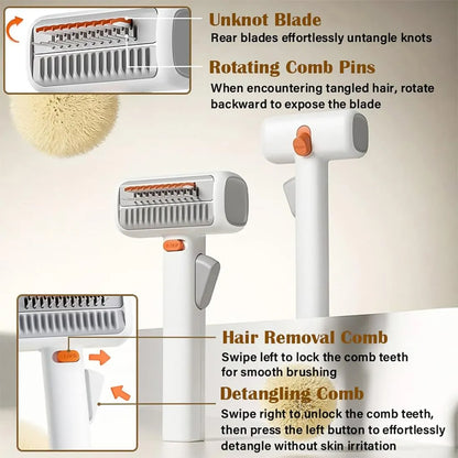 🐾 2-in-1 Pet Grooming Comb – Advanced Detangling & Deshedding System