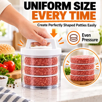 5-Layer Stackable Burger Patty Maker Press – Prep, Stack & Store