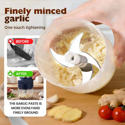 QuickMince - Portable USB Garlic Crusher & Mini Food Processor
