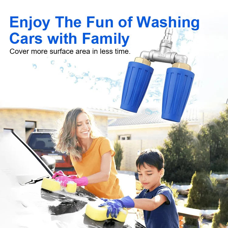 💦 360° Dual-Turbo Pressure Washer Nozzle