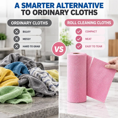 Reusable Microfiber Cleaning Cloth Roll