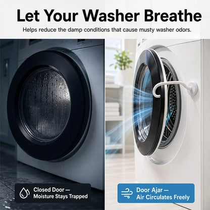 🧺 Magnetic Front-Load Washer Door Prop – Flexible Silicone Magnetic Door Holder for Better Airflow & Odor Prevention