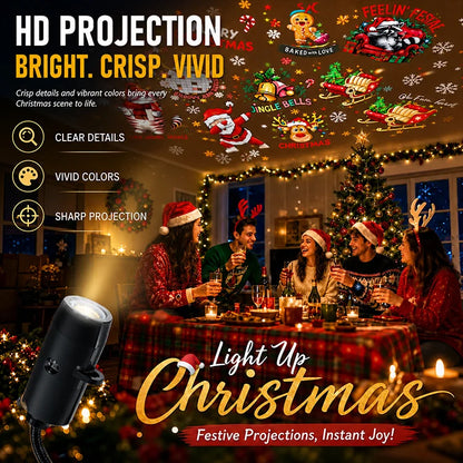 10-Scene Christmas Projector Light – USB Wall & Ceiling Holiday Projector