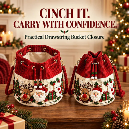 3D Christmas Crochet Bucket Bag