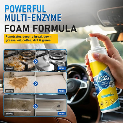 🫧 Multi-Enzyme Fabric & Sneaker Cleaner - Waterless Deep Cleaning Foam Spray for Sofas, Sneakers, Upholstery & Car Interiors