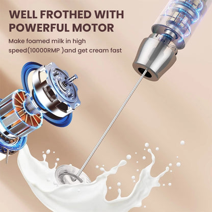 Rechargeable Electric Milk Frother - 3-Speed Handheld Coffee Foam Maker & Mini Kitchen Whisk